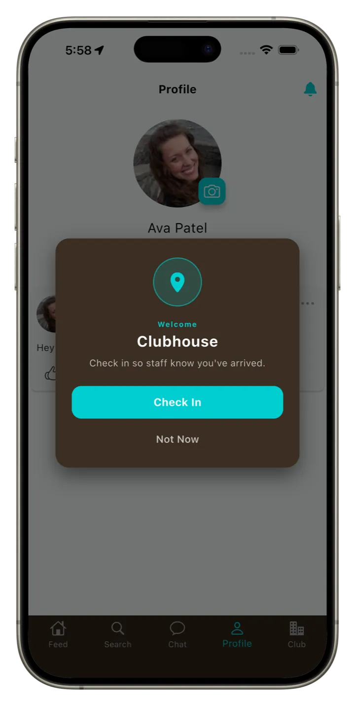Clubloop manual member check-in prompt